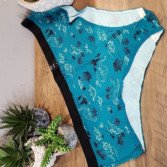 Torrid - Cotton Mid-Rise Cheeky Panty in Dino Doodle Fanfare Blue​​​​ - Picture 2 of 7